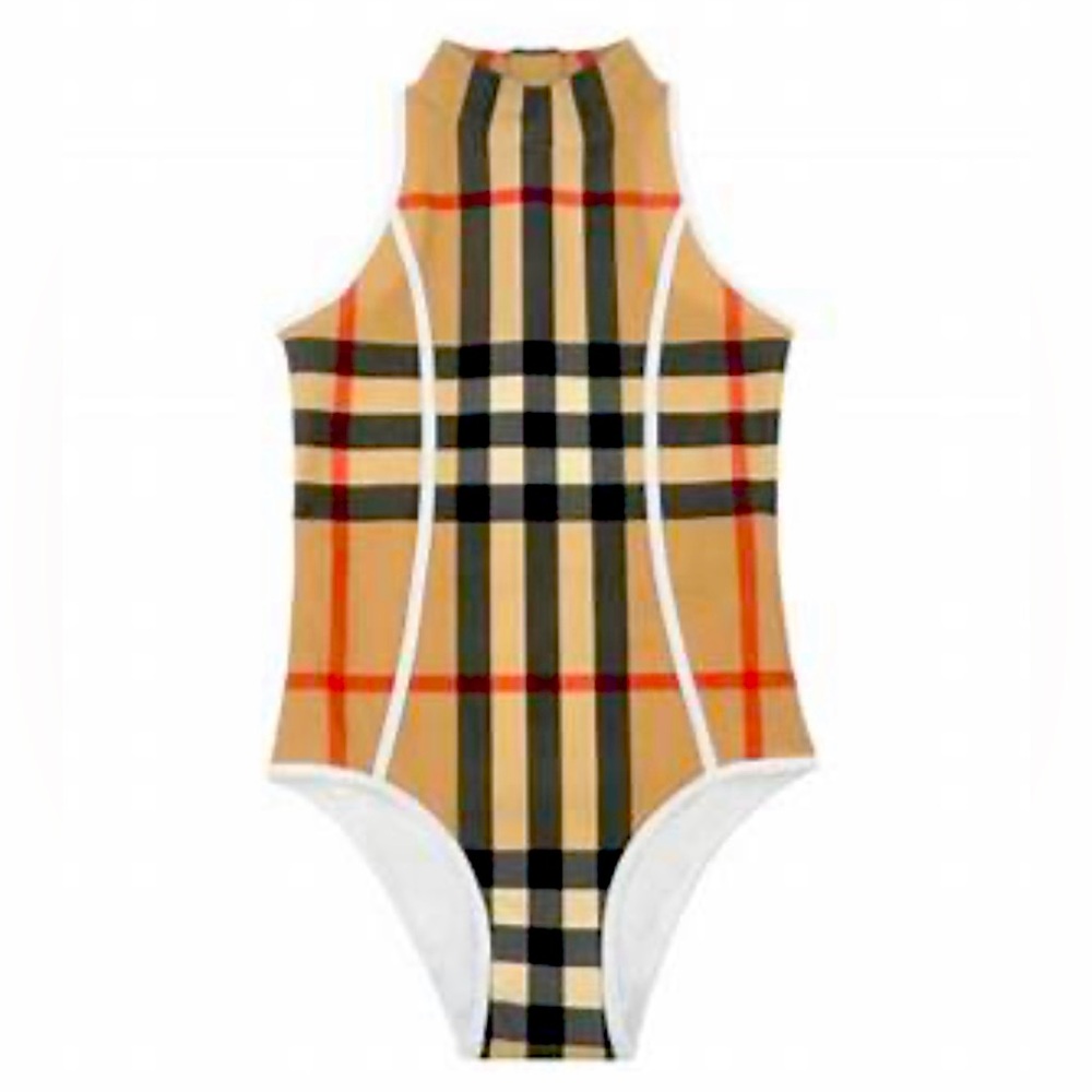 Burberry | Girl’s One Piece Swimwear | Size 14Y | Color Archive Beige IP Check